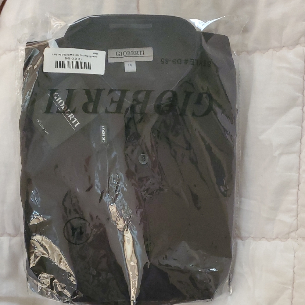 Gioberti Kids Black Button Down Shirt Size 14 Long Sleeve
